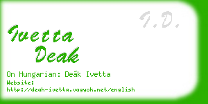 ivetta deak business card
